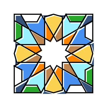 Islamic geometric pattern color icon vector illustration Illustrazione stock