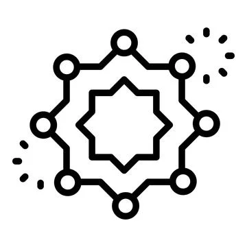 Islamic geometric pattern connecting dots symbolizing community and celebration Illustrazione stock