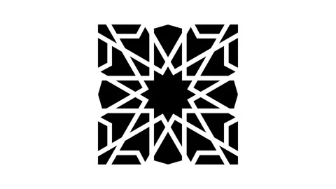Islamic geometric pattern glyph icon animation Stock Footage 326153985