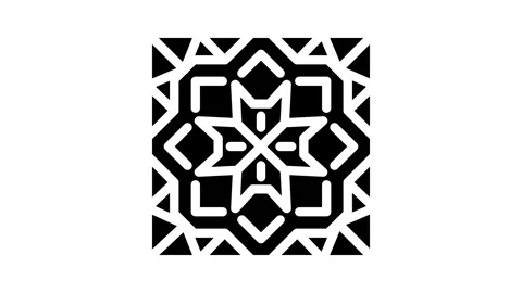 Islamic geometric pattern glyph icon animation Stock Footage 326744198