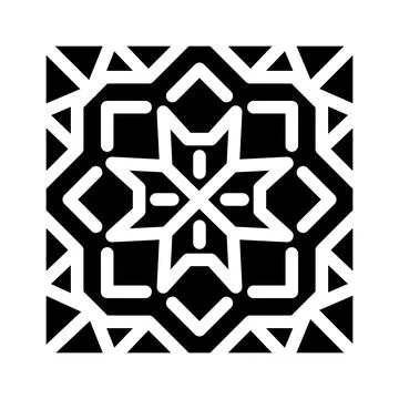 Islamic geometric pattern glyph icon vector illustration Stockillustratie