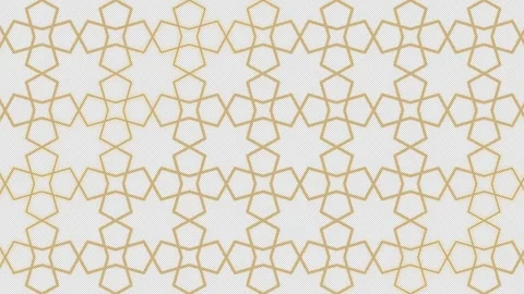 Islamic Geometric Pattern Gold Overlay Alpha Channel Ramadan Eid Loop 4K Stock Footage 347191514