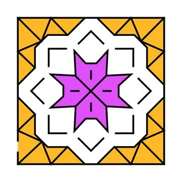 Islamic geometric pattern icon color illustration Illustrazione stock