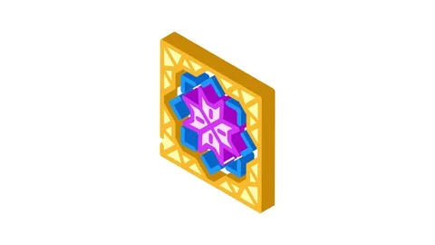 Islamic geometric pattern isometric icon animation Stock Footage 327291437