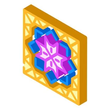 Islamic geometric pattern isometric icon vector illustration イラスト素材