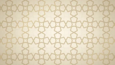 Islamic Geometric Pattern Ivory Cream Gold Ramadan Eid Seamless Loop 4K Stock Footage 347187271