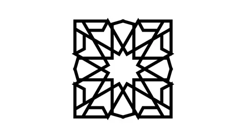 Islamic geometric pattern line icon animation Stock Footage 326132887