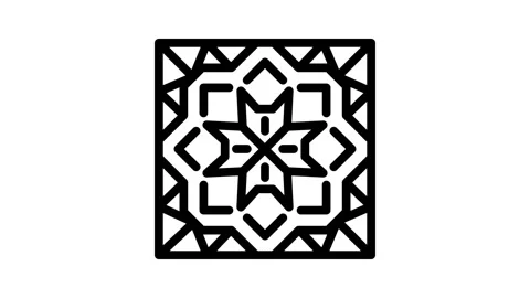 Islamic geometric pattern line icon animation Stock Footage 326762043