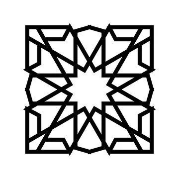 Islamic geometric pattern line icon vector illustration イラスト素材