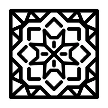 Islamic geometric pattern line icon vector illustration Stock Illustration