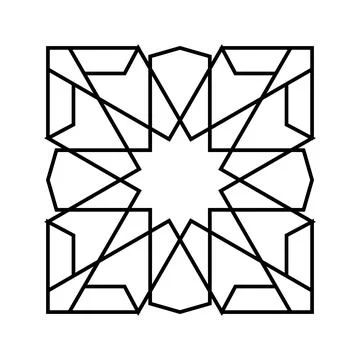 Islamic geometric pattern line icon vector illustration Stockillustratie