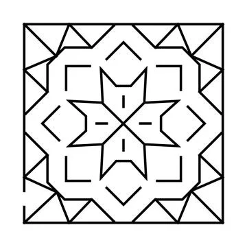 Islamic geometric pattern line icon vector illustration Stock Illustration