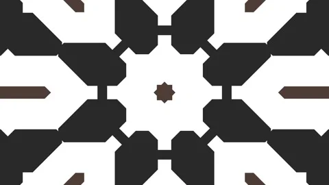Islamic Geometric Pattern Loop Animation With Black And Brown Background Stock Footage 347566184