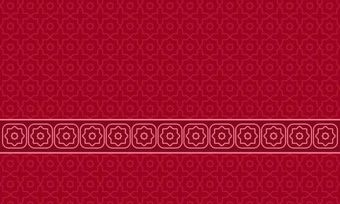 Islamic Geometric Pattern Red Background Stock Illustration