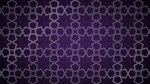 Islamic Geometric Pattern Royal Purple Silver Ramadan Eid Seamless Loop 4K Stock Footage 347187190