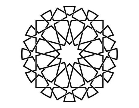 Islamic geometric pattern, seamless star shape intertwining lines vector design Stock Illustration
