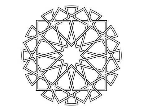 Islamic geometric pattern, seamless star shape intertwining lines vector design Stock Illustration