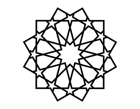 Islamic geometric pattern, seamless star shape intertwining lines vector design Stock Illustration