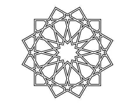 Islamic geometric pattern, seamless star shape intertwining lines vector design Stock Illustration