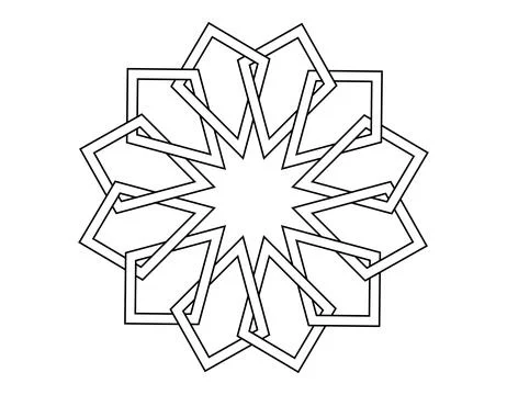 Islamic geometric pattern, seamless star shape intertwining lines vector design Stock Illustration