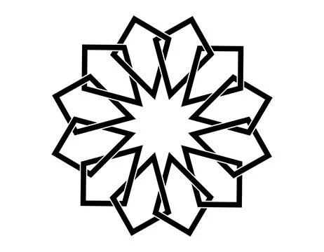 Islamic geometric pattern, seamless star shape intertwining lines vector design Stock Illustration
