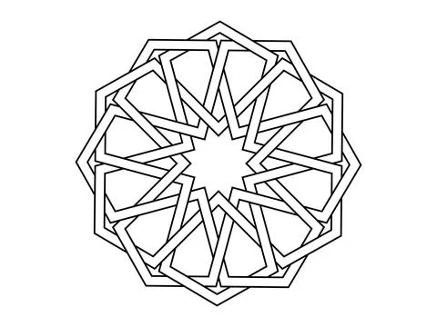 Islamic geometric pattern, seamless star shape intertwining lines vector design Stock Illustration