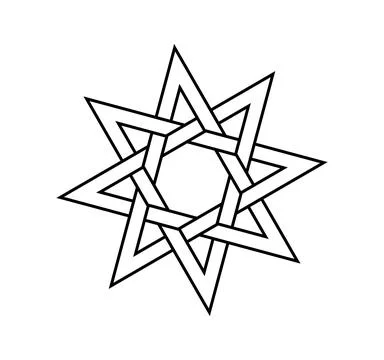 Islamic geometric pattern, seamless star shape intertwining lines vector design Stock Illustration