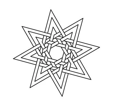 Islamic geometric pattern, seamless star shape intertwining lines vector design Stock Illustration