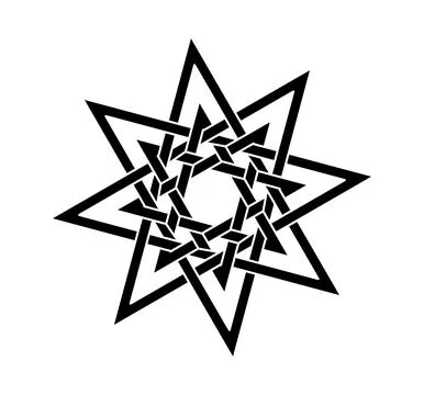 Islamic geometric pattern, seamless star shape intertwining lines vector design Stock Illustration