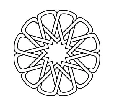 Islamic geometric pattern, seamless star shape intertwining lines vector design Stock Illustration