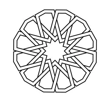 Islamic geometric pattern, seamless star shape intertwining lines vector design Stock Illustration