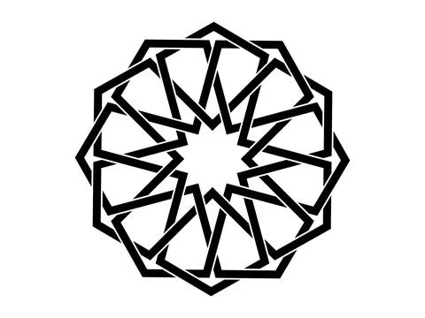 Islamic geometric pattern, seamless star shape intertwining lines vector design Stock Illustration