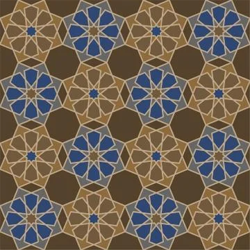 Islamic geometric seamless pattern, vector illustration Stock Illustration