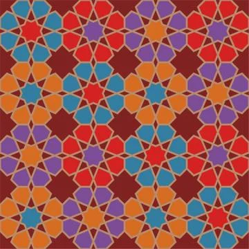Islamic geometric seamless pattern, vector illustration Illustrazione stock