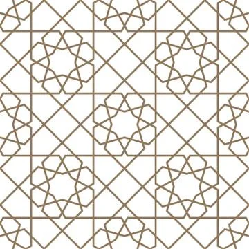 Islamic geometric seamless pattern, vector illustration Stock Illustration