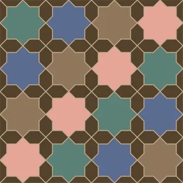 Islamic geometric seamless pattern, vector illustration Illustrazione stock