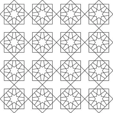 Islamic geometric seamless pattern, vector illustration Stock Illustration