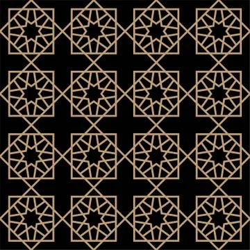 Islamic geometric seamless pattern, vector illustration Stock Illustration