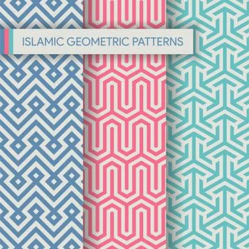 Islamic Geometric Seamless Patterns Illustrazione stock