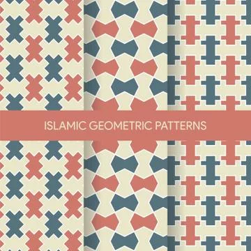 Islamic Geometric Seamless Patterns Illustrazione stock