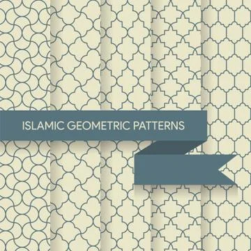 Islamic Geometric Seamless Patterns Illustrazione stock