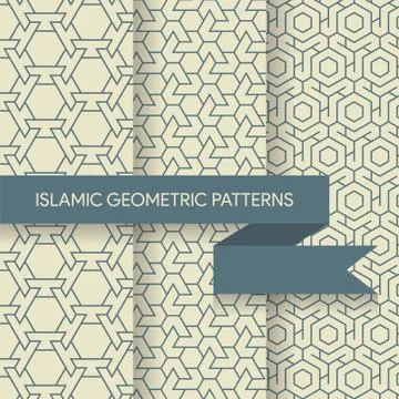Islamic Geometric Seamless Patterns Illustrazione stock