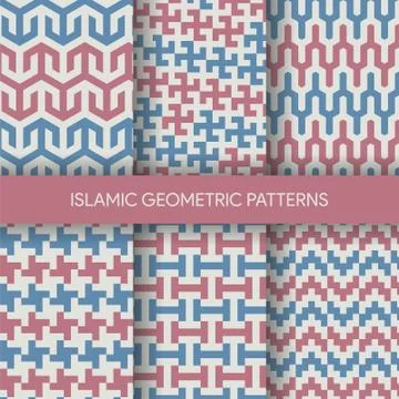 Islamic Geometric Seamless Patterns Illustrazione stock