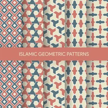 Islamic Geometric Seamless Patterns Illustrazione stock
