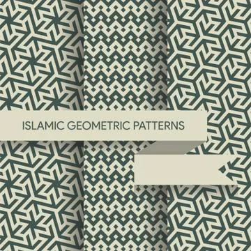Islamic Geometric Seamless Patterns Illustrazione stock