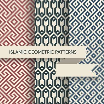Islamic Geometric Seamless Patterns Illustrazione stock