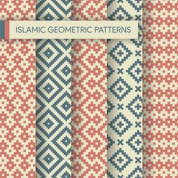 Islamic Geometric Seamless Patterns Stock Illustration