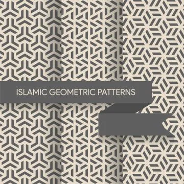 Islamic Geometric Seamless Patterns Illustrazione stock