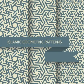 Islamic Geometric Seamless Patterns Illustrazione stock