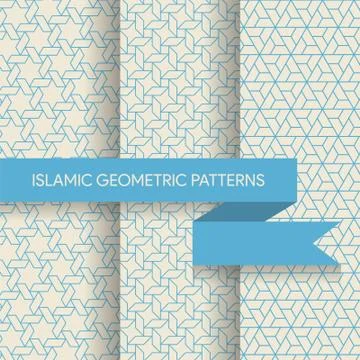 Islamic Geometric Seamless Patterns Illustrazione stock